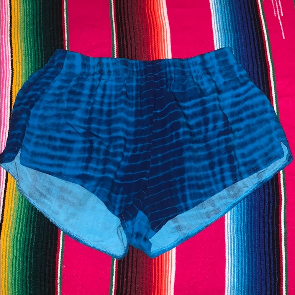 Blue tie-dye shorts